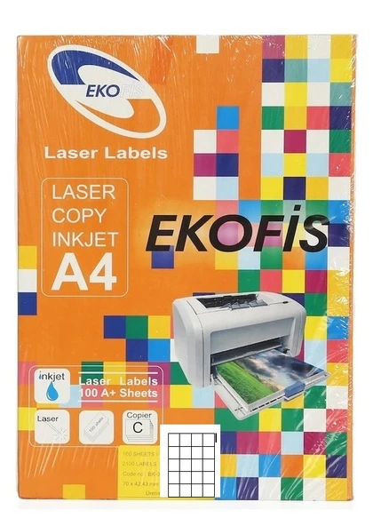 Ekofis Lazer Etiket 45x45 (2400) lü ürün görseli 1