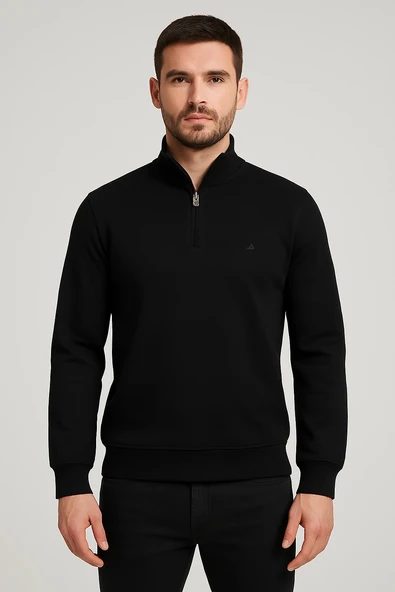 Balıkçı Yaka BC Fermuarlı Sweatshirt ürün görseli 1