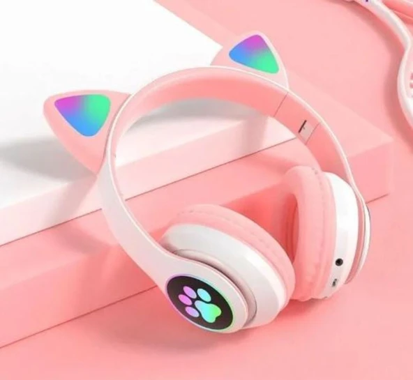 Pembe Kulak Üstü Kablosuz Bluetooth Kulaklık - Resim 2