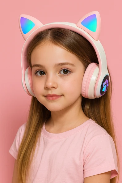 Pembe Kulak Üstü Kablosuz Bluetooth Kulaklık ürün görseli 1