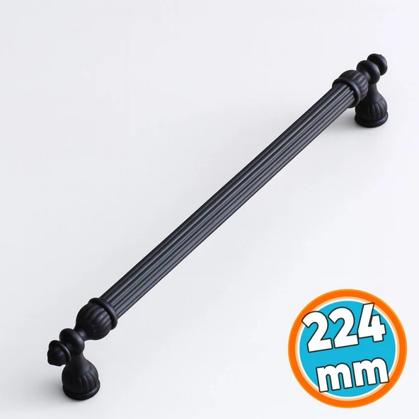Mobilya Mutfak Dolabı Çekmece Dolap Kulpları Kapak Kulpu Kulbu Siyah (224 MM-22.4 CM) Metal Kulp ürün görseli 1