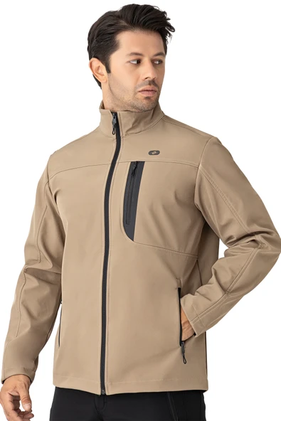 Crozwise Bej Erkek Su Geçirmez Softshell Outdoor Mont / Ceket - 5039-02 ürün görseli 1