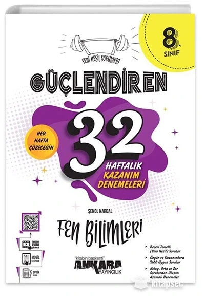 Ankara 8. Sınıf Fen Bi̇Li̇Mleri̇ Güçlendi̇Ren 32 Haftalik Kazanim Denemeleri̇ ürün görseli 1