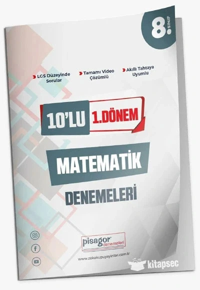 Pisagor 8.Sınıf Matematik 10 Lu Deneme 1.Dönem ürün görseli 1