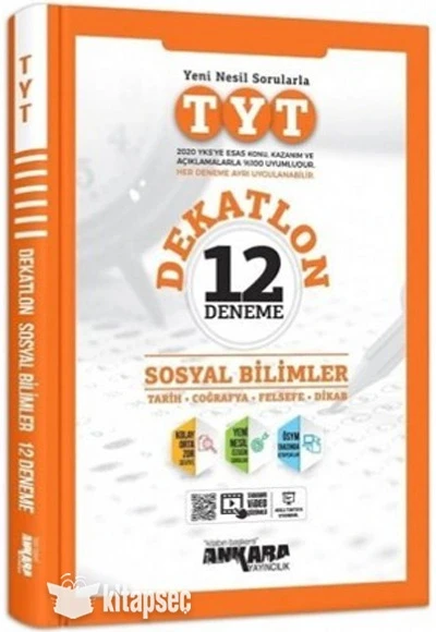 Tyt Sosyal Bi̇Li̇Mler Dekatlon 12 Deneme Ankara Yayın ürün görseli 1