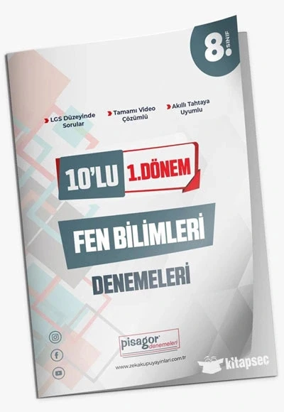 Pisagor 8.Sınıf Fen Bilimleri 10 Lu Deneme 1.Dönem ürün görseli 1