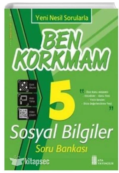 Ata 5.Sınıf Sosyal Bilgiler Soru Bankası Ben Korkmam ürün görseli 1