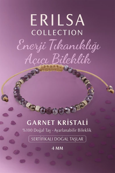 Sertifikalı Enerji Tıkanıklığı Açıcı Güç Bilekliği - Lal Garnet Kristali ve Terahertz Taşı ürün görseli 1