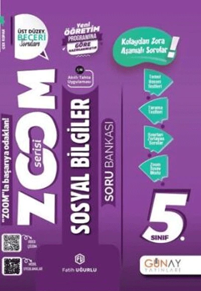 Günay 5.Sınıf Sosyal Bilgiler Soru Bankası Zoom Serisi ürün görseli 1