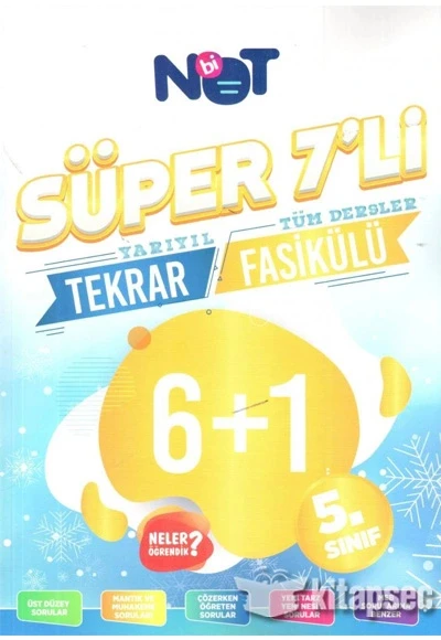 5.Sınıf Yarıyıl Süper Yedili Tüm Dersler Tekrar Soru Bankası Binot ürün görseli 1
