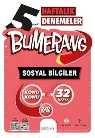 Günay 5.Sınıf Sosyal Bilgiler 32 Haftalık Denemeler Bumerang ürün görseli 1