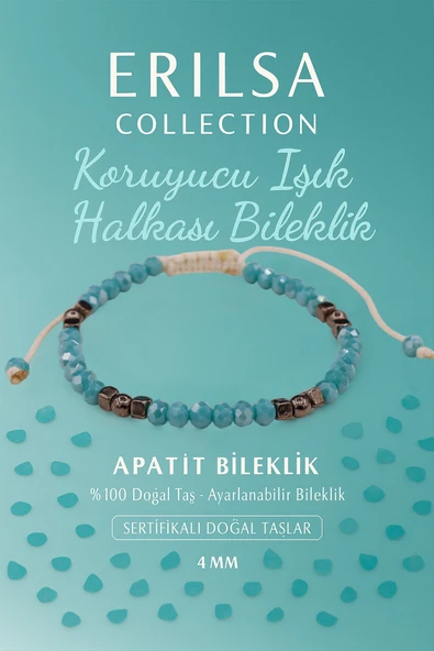 Sertifikalı Koruyucu Işık Halkası Enerji Kalkanı Bilekliği - Apatit ve Terahertz Taşı ürün görseli 1
