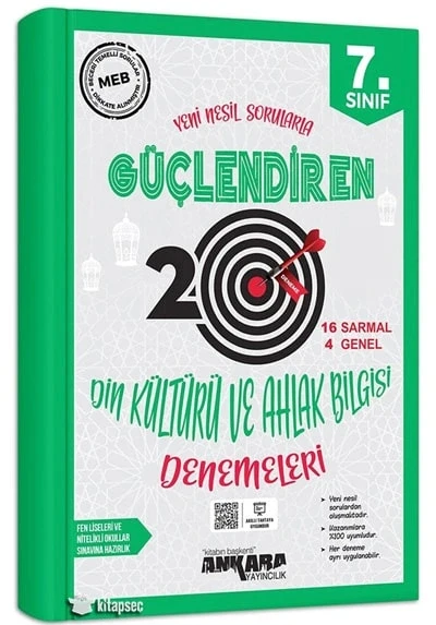 7. Sınıf Di̇N Kültürü 20 Deneme Ankara Yayın ürün görseli 1