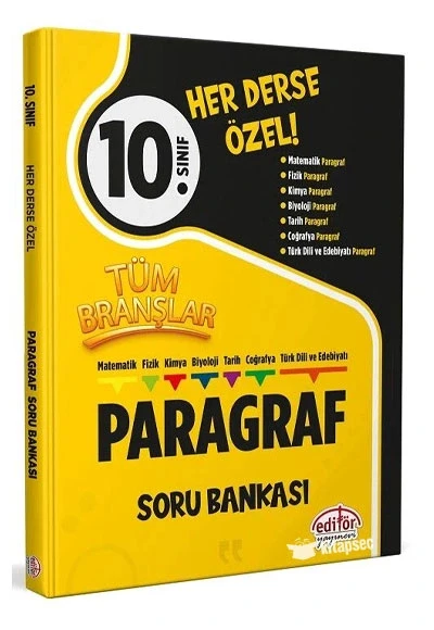 Editör 10. Sınıf Tüm Branşlar Paragraf Soru Bankası ürün görseli 1