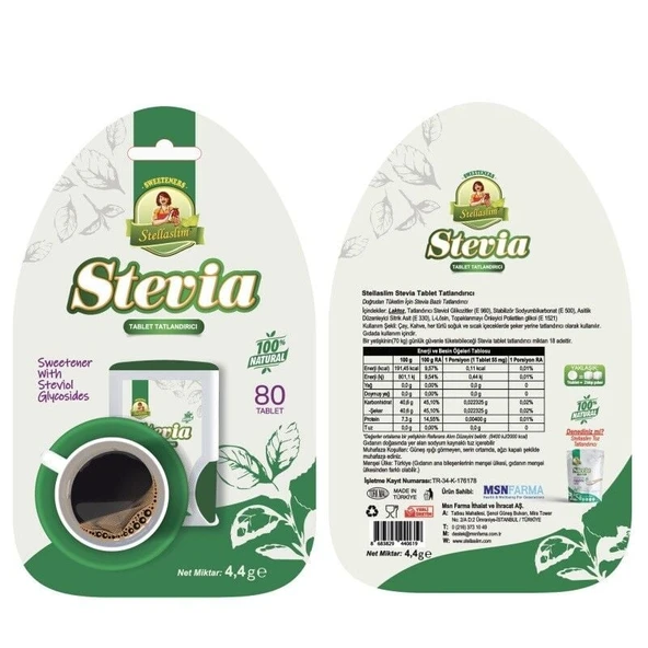 Stellaslm Stevia Tatlandırıcı 80 Tablet ürün görseli 1