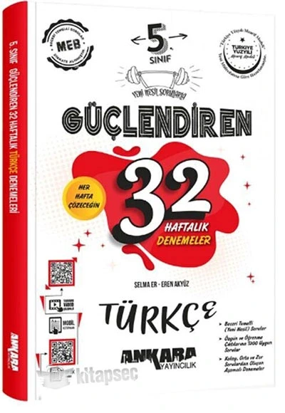 5. Sınıf Türkçe Güçlendiren 32 Haftalık Denemeler Ankara Yayın ürün görseli 1
