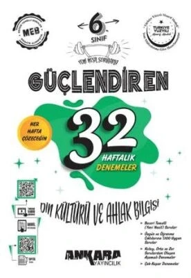6. Sınıf Din Kültürü Güçlendiren 32 Haftalık Denemeler Ankara Yayın ürün görseli 1