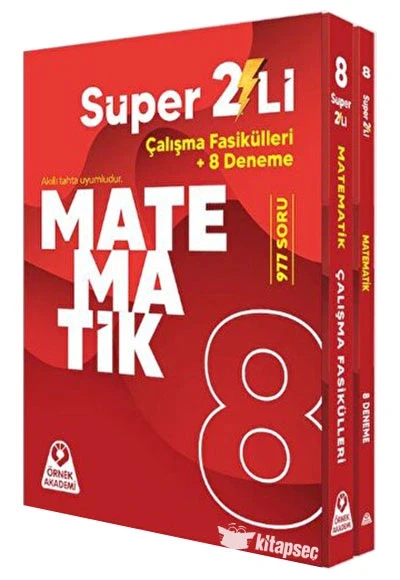 8.Sınıf Matematik Süper 2 li Çalışma Defteri Soru Bankası Örnek akademi ürün görseli 1