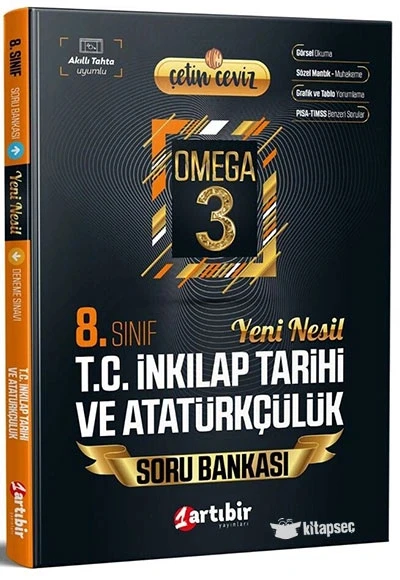 Artıbir 8.Sınıf İnkilap Tarihi Omega Soru Bankası+Deneme ürün görseli 1