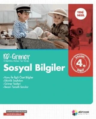 Dörtrenk 4. Sınıf Sosyal Bilgiler Soru Bankası Rd-Grimer ürün görseli 1