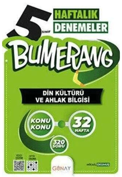 Günay 5.Sınıf Din Kültürü 32 Haftalık Denemeler Bumerang ürün görseli 1