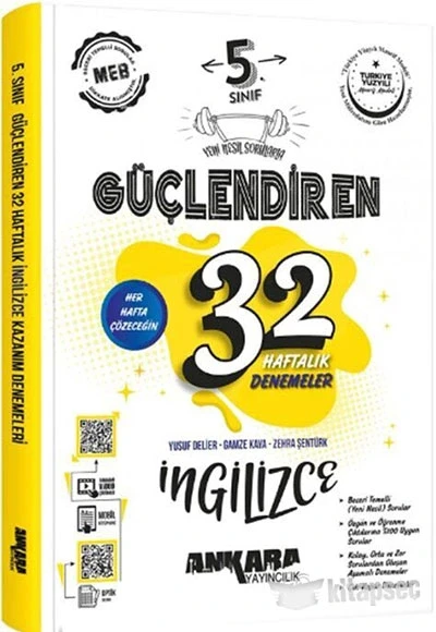 5. Sınıf İngilizce Güçlendiren 32 Haftalık Denemeler Ankara Yayın ürün görseli 1