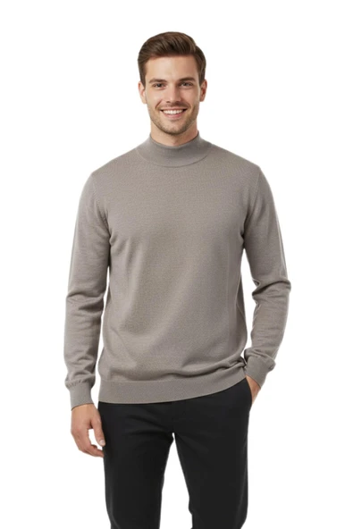Erkek Yarım Balıkçı Yaka Regular Fit Kazak BGL-ST04954 ürün görseli 1