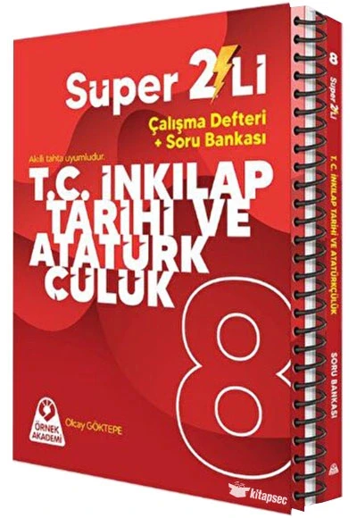 8.Sınıf İnkilap Tarihi Süper 2 li Çalışma Defteri+Soru Bankası Örnek akademi ürün görseli 1