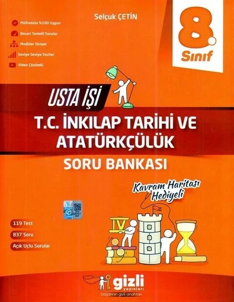 8. Sınıf İnkilap Tarihi Usta İşi Soru Bankası Gizli Yayın ürün görseli 1