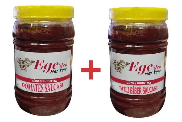 Domates Salçası 1 kg + Tatlı Biber Salçası 1 kg.-İki Lezzet Bir Arada ürün görseli 1