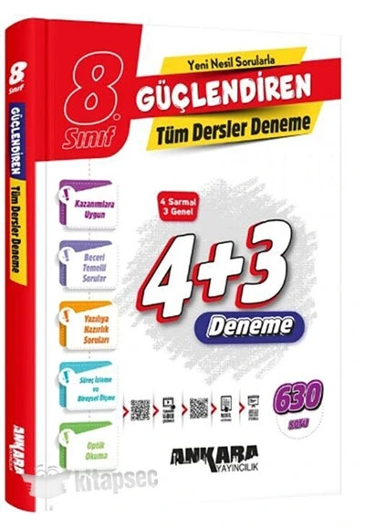 8.SINIF TÜM DERSLER 4+3 DENEMELER ANKARA YAYIN ürün görseli 1