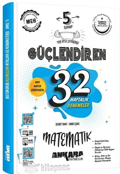 5. Sınıf MatematikGüçlendiren 32 Haftalık Denemeler Ankara Yayın ürün görseli 1