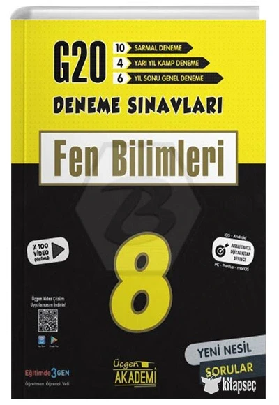 Üçgen 8.Sınıf Fen Bilimleri 20 Deneme Sınavı ürün görseli 1