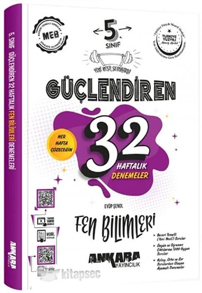 5. Sınıf Fen Bilimleri Güçlendiren 32 Haftalık Denemeler Ankara Yayın ürün görseli 1