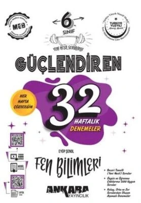 6. Sınıf Fen Bilimleri Güçlendiren 32 Haftalık Denemeler Ankara Yayın ürün görseli 1