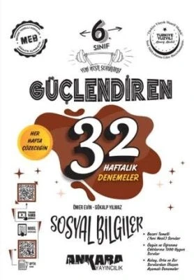 6. Sınıf Sosyal Bilgiler Güçlendiren 32 Haftalık Denemeler Ankara Yayın ürün görseli 1
