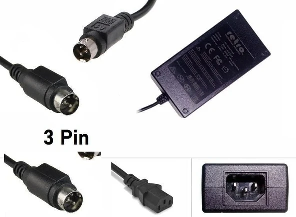 Cab Termal POS Barkod Etiket Yazıcı 24V 2.5A 3Pin DIN Adaptör RETRO ürün görseli 1