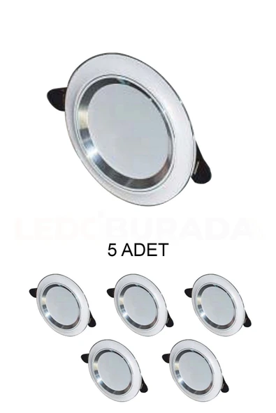 Cata CT-5257 Zebra Led Spot Beyaz-Krom 6W 3 Renk - 5 ADET ürün görseli 1