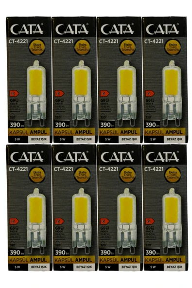Cata CT-4221 5W 6400K (Beyaz) G9 Duylu Kapsül Led Ampul (8 Adet) ürün görseli 1
