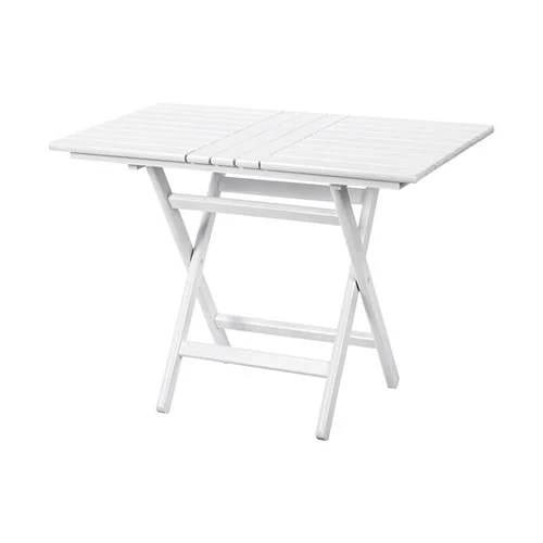 Bahçeme Kaş 80x120 Katlanır Ahşap Masa - Beyaz Renk Teras Balkon Bahçe Masası ürün görseli 1