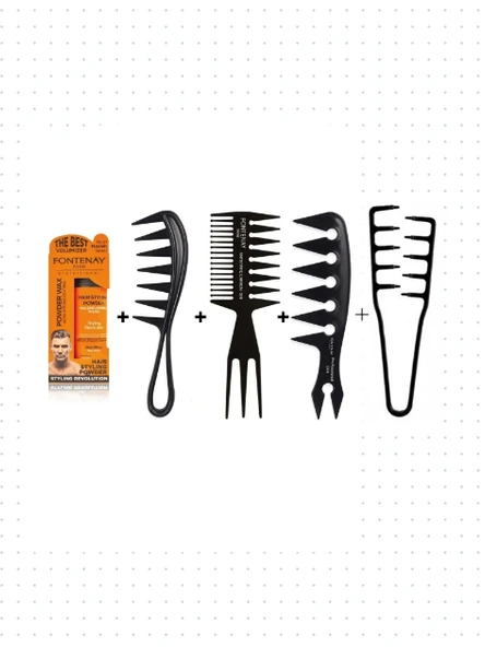 Fontenay Saç Şekillendirici Toz Wax Ultra Strong Turuncu 20gr+Şekil Tarak X3+Mucizevi Tarak 5'Li Set ürün görseli 1