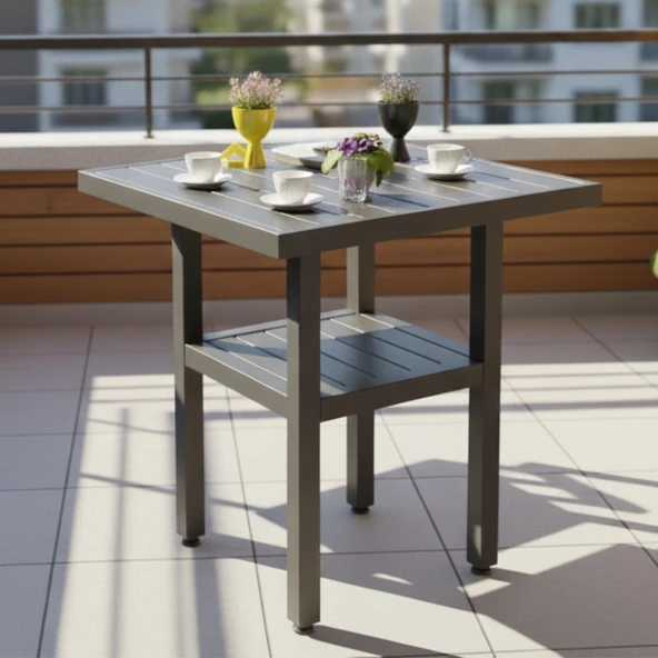 Bahçeme Çamlıca Alüminyum Bahçe Balkon Masası 60x60 - İstenilen Ölçülerde Üretim ürün görseli 1