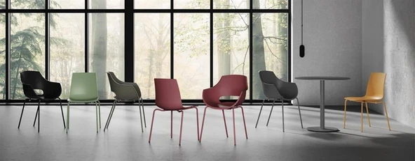 Papatya Opal Swivel Koltuk - Krom Ayak & Solid Beyaz Font - Resim 2