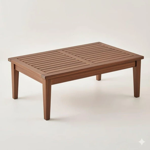 Bahçeme Çengelköy 70X110 Sabit Ayaklı Ahşap Bahçe Balkon Sehpası ürün görseli 1