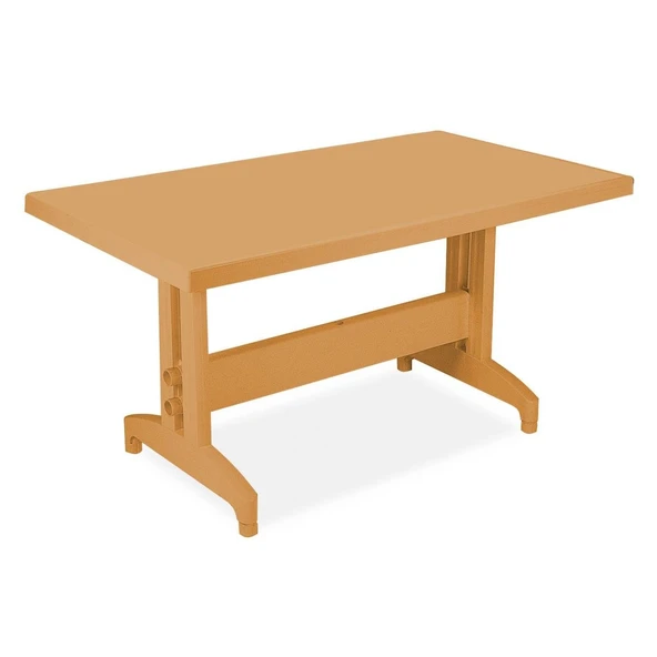 Papatya Prestige Plastik Masa Teak - 80x140 Bahçe Balkon Masası ürün görseli 1