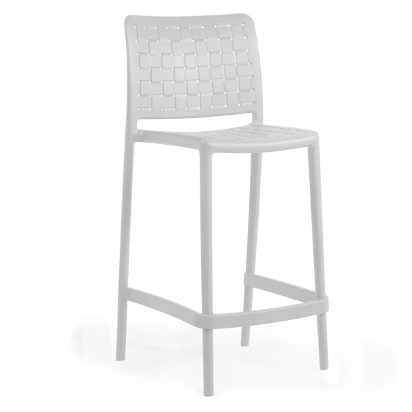 Papatya Fame Bar Sandalyesi 65 Cm Beyaz - Kolçaksız ürün görseli 1