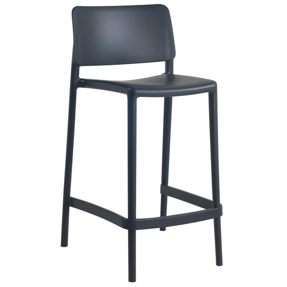 Papatya Joy Bar Sandalyesi 65 cm Antrasit - Kolçaksız ürün görseli 1