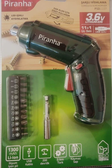 Piranha Psd 2227 3.6v Şarjlı Tornavida ürün görseli 1