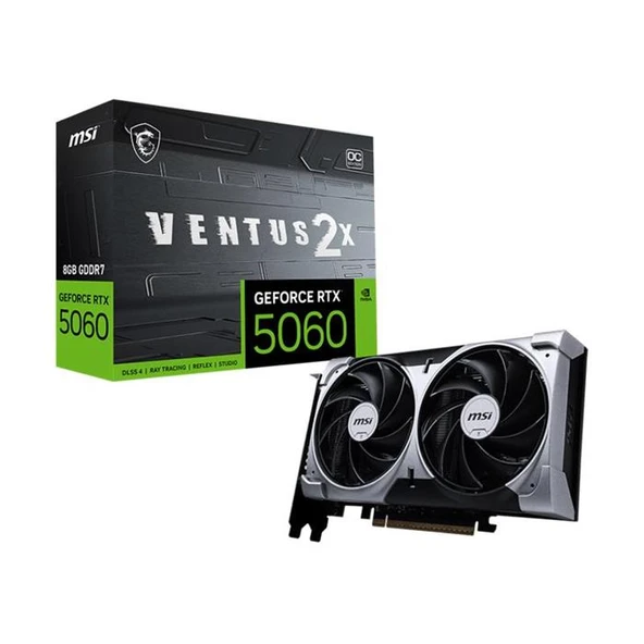 MSI VGA GEFORCE RTX 5060 8G VENTUS 2X OC RTX5060 8GB GDDR7 128B DX12 PCIE 5.0 X16 (3XDP 1XHDMI) ürün görseli 1
