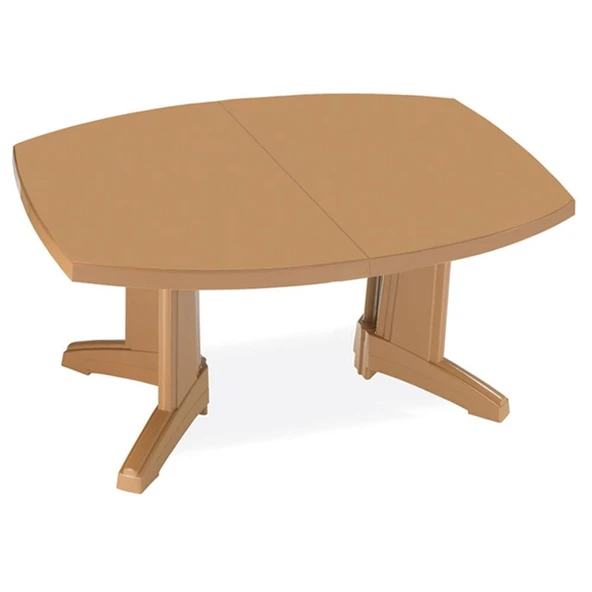 Papatya Magnum II Plastik Bahçe Masası 115x255 Teak ürün görseli 1